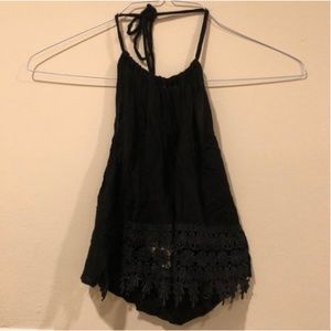 Tobi Crochet Lace Halter Top NWT